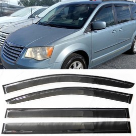 TONOYTIM Window Visors Rain Guards Sun Shade Vent Deflectors for 2008-2016 Chrysler Town & Country, 2008-2020 Dodge Grand Caravan SUV Snow Wind Deflector Car Accessories 94251 4-Pieces Set