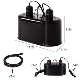 REPTI ZOO Dual Reptile Light Fixture, Reptile Heat Lamp Combo Pack Include 100W Full Spectrum UVA UVB Light Basking Spot Lamp Bulb & 100W Ceramic Heat Emitter Heating Bulb