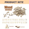 Wooden Letters, Pack of 208 Mini Wooden Capital Letters Alphabet