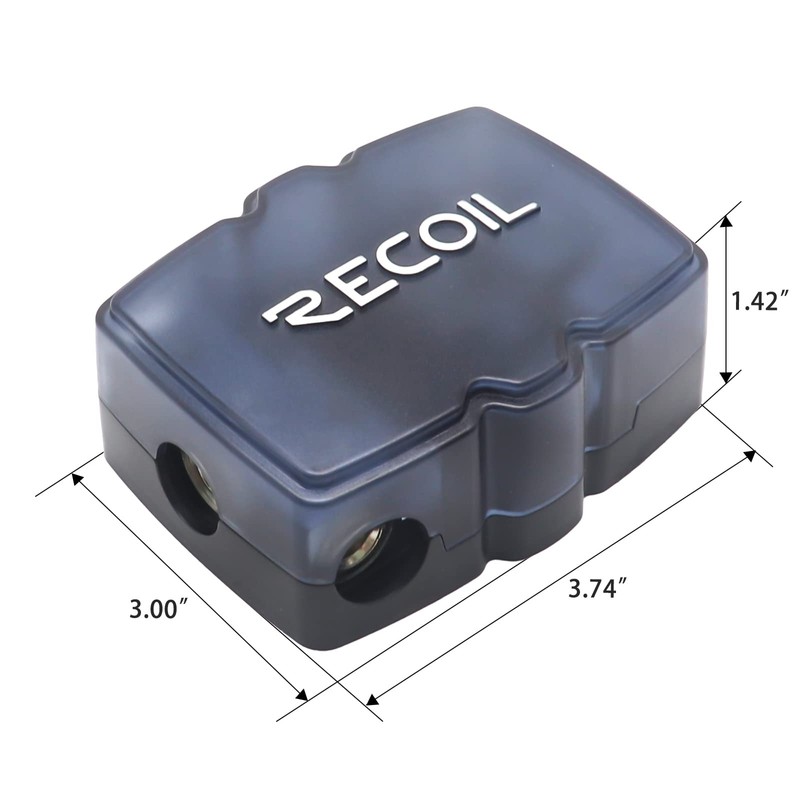 RECOIL MFH13 3-Way Mini-ANL Fused Distribution Block, 3 X 0/2/4