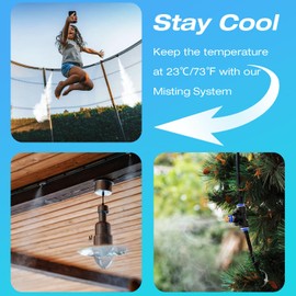 H&G lifestyles Patio Mister, Outddor Misters for Outside Patio,Water Misters for Cooling,59FT Misting System for Green House,20 Brass Mister Nozzles,Fits 3/4" GHT Garden Hose,for Backyard Trampoline