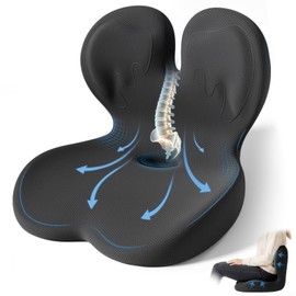 XZdream Seat Cushion, Office Chair Cushion with Lumbar Support Pillow, Memory Foam Car Cushions, for Long Sitting, Tailbone & Back Pressure Relief,Sciatica Pad for Office, Car, Home Chairs