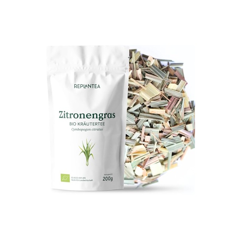 REPLANTEA Organic Lemongrass Tea 200 g Refreshing & Digestive Citrus