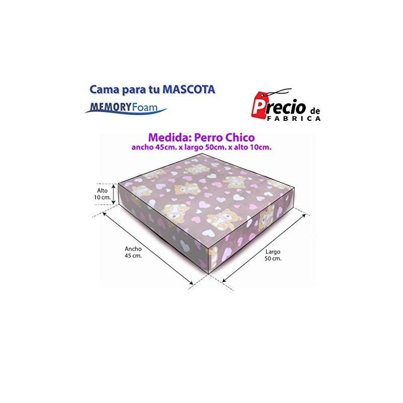 Cama para Perro en viscoelastica Memory Foam con Funda Lavable