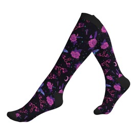Mshutbna Uterus Butterfly Compression Socks Knee High Circulation Support Socks For Women Men Athletic Running Work Hiking Cycling Travel