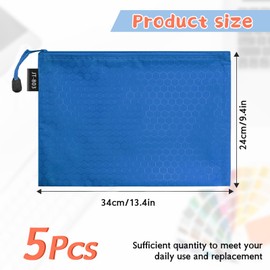 LUHIUMOYA A4 Document Wallet, Waterproof Document Bag with Zip, Bag for Paper, Documents, File, Cosmetics, Homework (Grey)