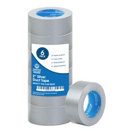 Spartan Industrial - 2" X 30 yd Silver Duct Tape - 6 Rolls No-Residue Tape for Heavy Duty Industrial, DIY, Auto Projects - Water-Resistant 9 Mil