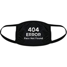 404 Error Face Not Found Face Mask Funny Internet Humor Nose and Mouth Covering Funny Masks for Adults Cool Meme Novelty Masks for Adults Black 2 Pack