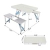 M-K Aluminum Folding Camping Picnic Table with 4 Bench Chair