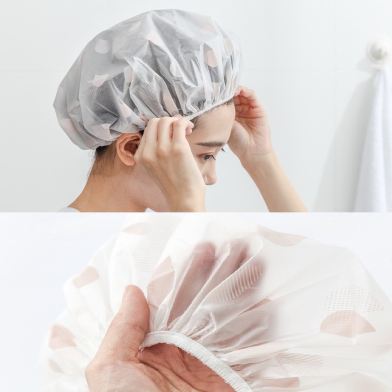 Kiali Water Drop Vinyl Shower Cap Hair Cap Shampoo Cap