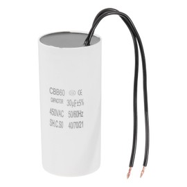 PATIKIL 30uF CBB60 Running Capacitor with 2 Wires, AC 450V Start Up Motor with Frequency of 50Hz/60Hz for Refrigerators, Washing Machines, Water Pumps, Air Compressors Pumps