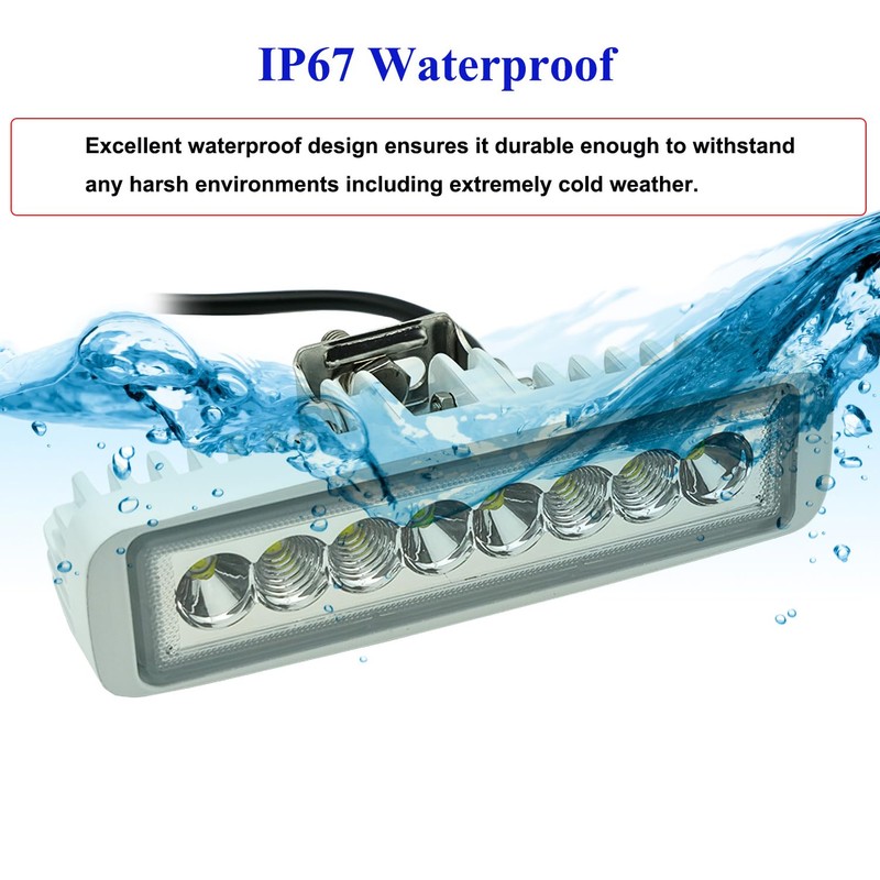 Vcanuplms Waterproof Led Boat Lights, 7inch 2 Pcs 80W 8000LMS
