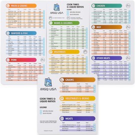M G Q USA Instant Pot Magnetic Cheat Sheet Set - Pressure Cooker Quick Reference Guide Magnets - Clear and Easy Cooking Time and Liquid Ratio Instructions- Instant Pot Accessories