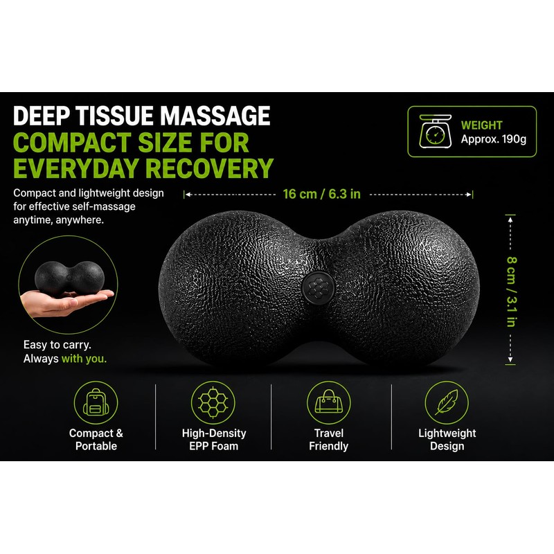 RelivaCore ReliefRoll Peanut Massage Ball High Density Foam Roller