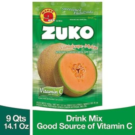 ZUKO Cantaloupe Instant Powder Drink, Family Pack, No Sugar Needed, Vitamin C, 14.1 Oz (Pack of 6)