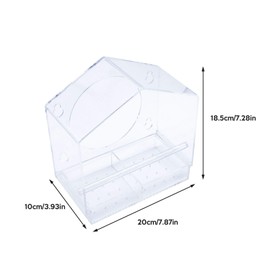 ValueHall Window Bird Feeder Window Bird House Crystal Clear Acrylic with Removable Tray Drain Holes and 4 Strong Extra Suction Cups for Wild Birds, Finch, Cardinal and Bluebirds V7D07