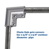Chain Link Fence Gate Corner, 4 Pack 1-3/8" Chain Link