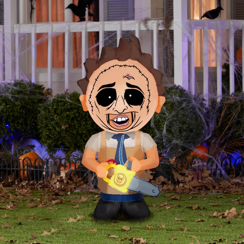 Gemmy Airblown Inflatable Stylized Leatherface Radar, 3.5 ft Tall, Multicolored