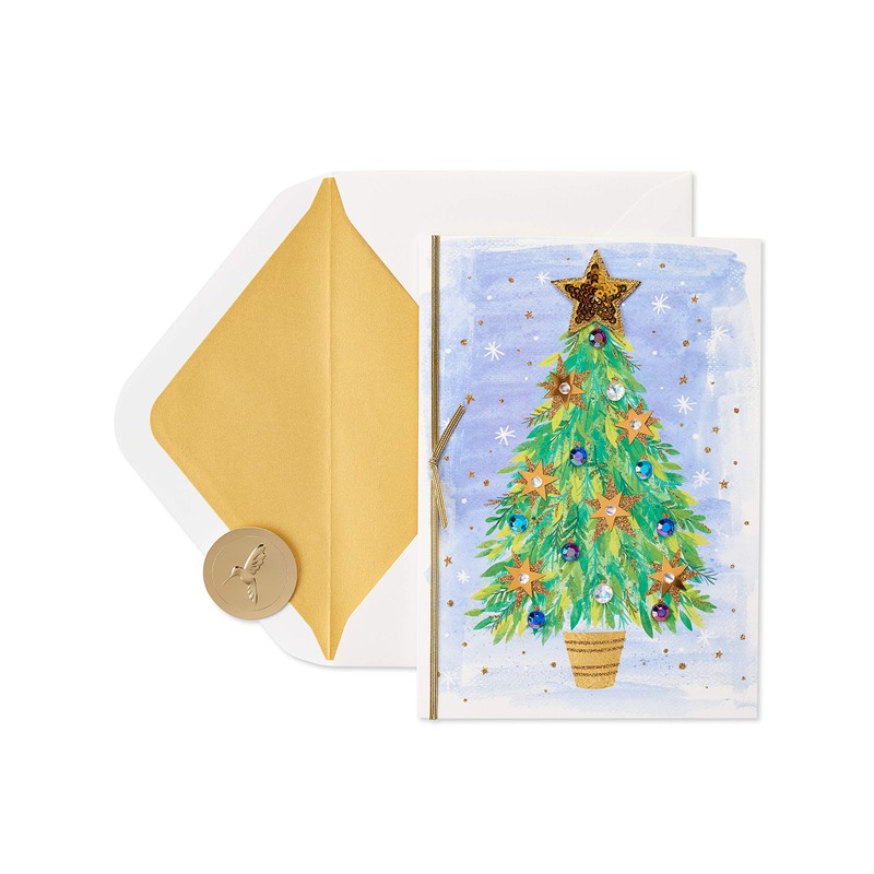 Papyrus Christmas Card (Brushstroke Christmas Tree)