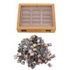 Miniature Wooden Bookshelf Anxiety Relief Multi Books Display Case Cabinet