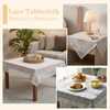LXUEJIE Lace Tablecloth, 35.4 x 35.4 Inch Square White Lace