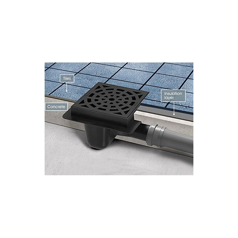 White 150x150mm Floor Ground Garage Waste Drain Gully Trap 50mm