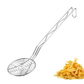 Westmark Frittierlöffel Pro – Schaumlöffel Edelstahl –Schöpflöffel für Pommes & Co – Perfekt Frittieren, Blanchieren & Schöpfen – Silber, Ø 15 cm
