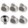 VZU 6 PCS 0° Universal Gas Stove Knob Set, 6MM