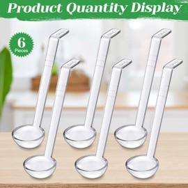 Tioncy 6 Pcs 1 Oz Small Ladle for Serving Sauce 7.09 Inches Plastic Mini Ladles Long Handle Spoon for Serving Sauce, Soup, Dressing, Punch Bowl, Toppings, Gravy, Cocktail, Fruit Juices(Clear)