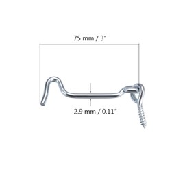 ZXUEZHENG 4Pcs 3 inches Cabin Hook Eye Latch Gate Door Swivel Window Door Hook with Mounting Screws