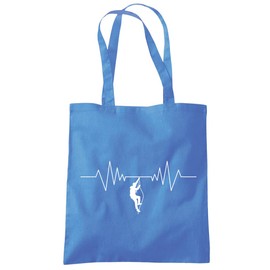 Rock Climb Heartbeat rock climbing enthusiast - Tote Shopping Bag - Sports Hobby Fan One size cornflower blue