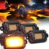 Amber Rock Lights, 4 PCS 60 Chip Rock Lights for