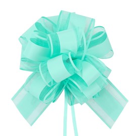 6 PCS Large Pull Bows,Pull Bows for Gifts,6 inches,pertain for Wrapping Boxes or Flower Decorations, Valentine's Day Gift Decorations,Christmas Party Birthday Gift Decoration Bow(Blue-Green)