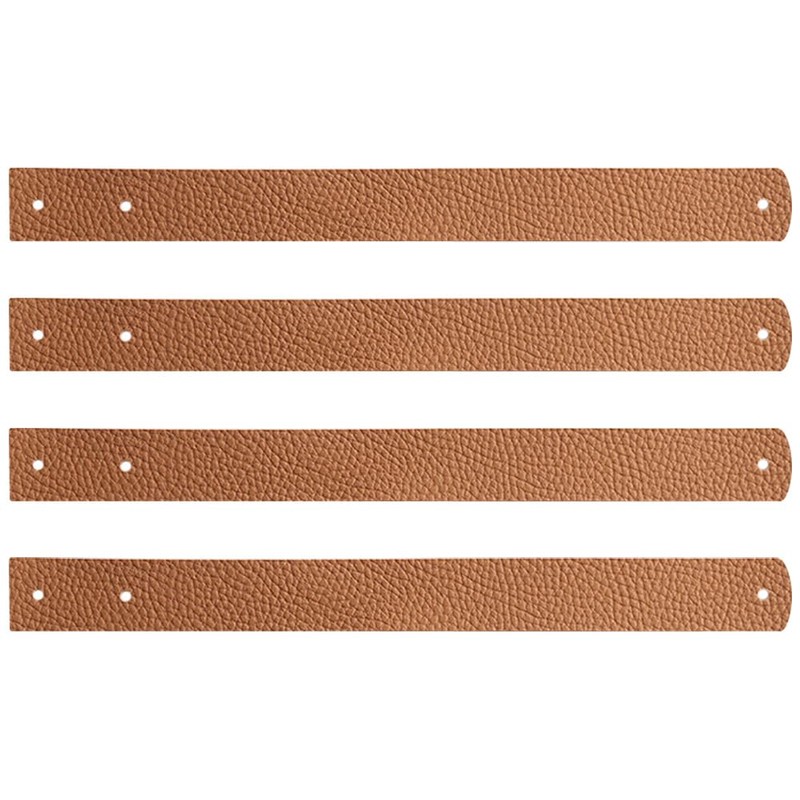 Angoily Curtain Rod Leather Strap Holder, 4 PCS Brown Leather