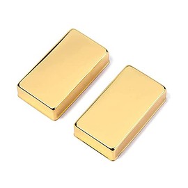 2 Pieces Guitar Pickup Cover Metal Guitar Pickup Covers for Electric Guitar, Golden