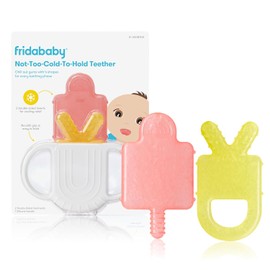 Frida Baby | Mordedor de Silicona sin BPA para bebés | Mordedera con Textura | Rosa y Amarillo