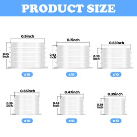 Ayzylpth 60-Pack Salt and Pepper Shaker Plugs, Reusable Salt Shaker Stopper Plug, 6 Size Salt Shaker Plug Replacement, for Bottle Neck Diameters 0.39”, 0.47”, 0.55”, 0.63”, 0.7”, 0.9”Bottles