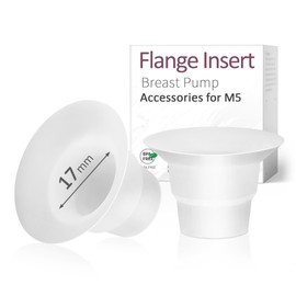 Mompmuir Flange Inserts 17mm Compatible with Lansinoh, Elvie, Elvie Stride, Willow, Momcozy S9/S10/S12 Wearable, Amada MYA, Freemie, TSRETE, FEISIKE, Rainyb Breast Pump Shields, Reduce 24-25mm to 17mm