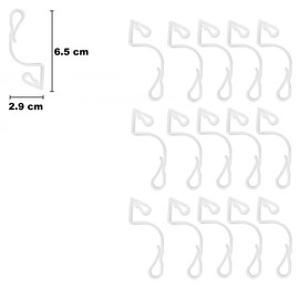 SHATCHI 16Pcs Giant Clear Gutter Hooks for Outdoor Hanging Christmas String, Rope Lights Decorations –UV-Protected, Weatherproof, Reusable Clips, Pack of 16