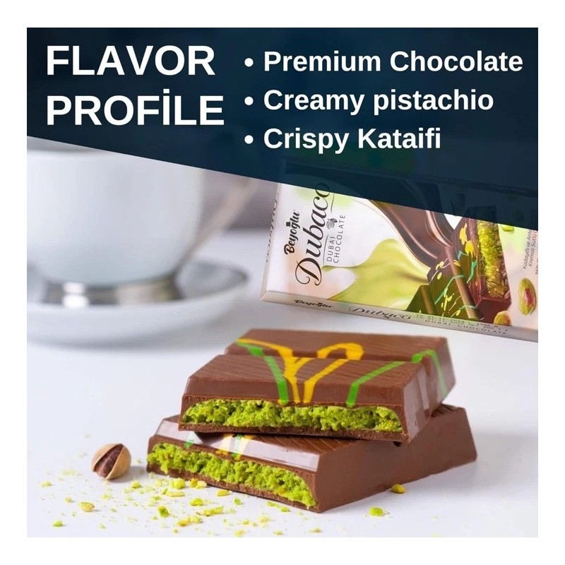 Dubacco Dubai Chocolate Bar, Viral Chocolate, Knafeh, Premium Pistachio Dubai