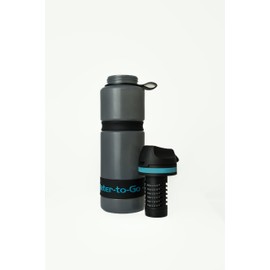 WATER TO GO Water Bottle 0.75 L, with Filter - Drink Water Directly from River, Lake or Pipe, Ultralight & BPA-Free, 200 L Filter Performance, Perfect for Travel, Kayaking, Camping, etc. (Blue)