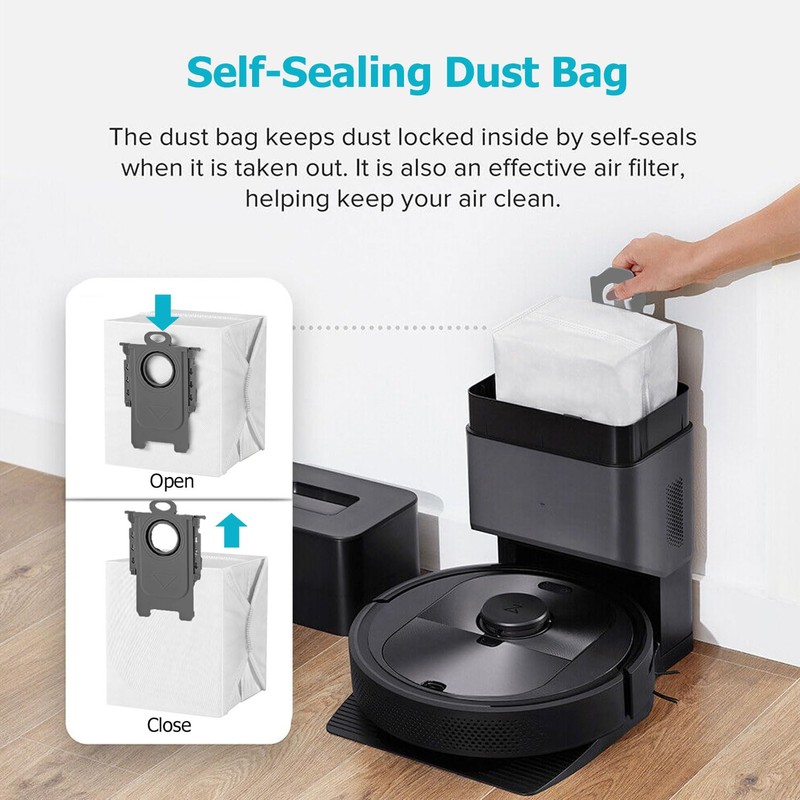 Janhaley 6 Pack Dust Bag for Roborock Q7 M5+, Q10