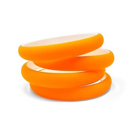 NEON NATION 4 Pack Thin 1/2 Inch Fluorescent Bright Neon Colored Matt Finish 80s Style Bangle Bracelets (4 Pack Neon Orange)