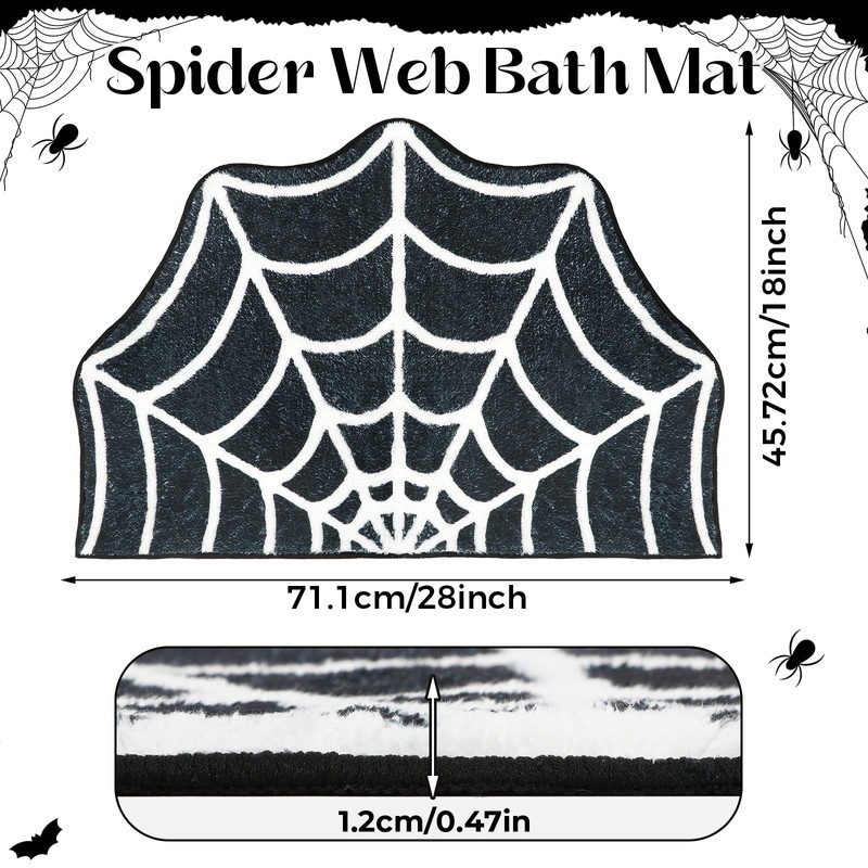 kaiolbly Halloween Spider Web Bath Mat 18 x 28 Inch