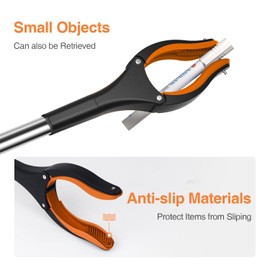 2-Pack Extra Long Grabber Reacher, 32" Foldable Trash Picker Grabber with Strong Magnetic Tip, 90° Rotating Head Trash Gripper, Trash Claw Grabber Tool,Hand Grabber for Reaching