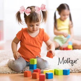 3 Inch Grosgrain Bow for Little Girls- Set of 2 (Light Pink)