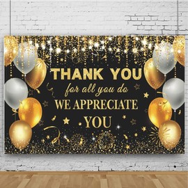 Thank You Banner We Appreciate You Banner Backdrop Thank You for All You Do Decorations for Week Party Decor Pastor Employee Doctor Teacher Nurse Staff Appreciation