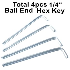 ZDingTech 4pcs 1/4 Ball End Allen Wrench Sets,1/4" Hex Key Wrench Set,Allen Key Door Key L Shaped Hex Wrench Set with Long Arm..