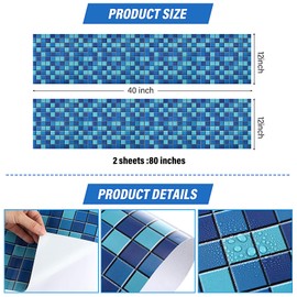 Nuanchu Self-Adhesive Vinyl Pool Liner Patch - Waterproof PVC Repair Sheet for Above Ground Pools, Bounce House, Inflatable Boat & Swimming Toys(Stylish,12 x 80 Inch)