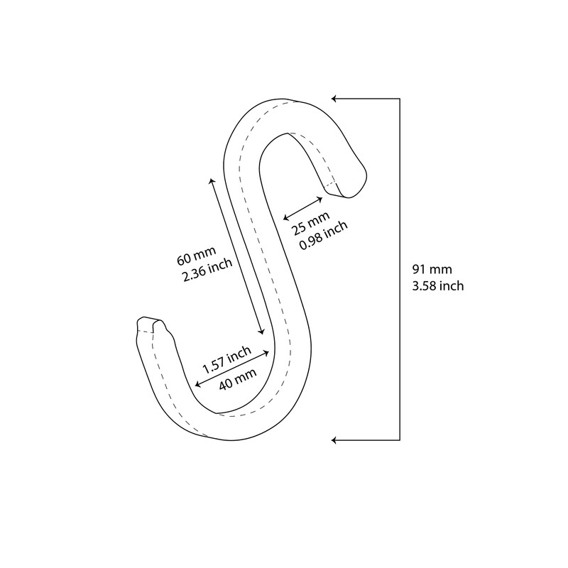 Brute Strength - S Shaped Hooks Wrapped in Full Grain